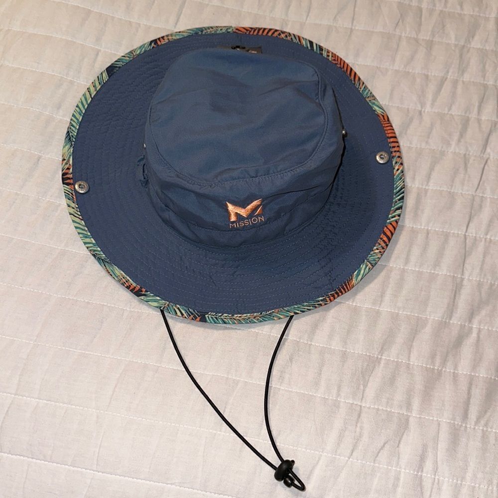 MISSION OS Unisex Blue Tropical UPF 50 Hydroactive Cooling Anywhere Boonie Hat